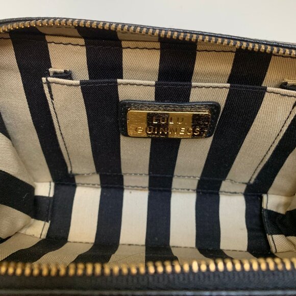 Rare Vintage Lulu Guinness Black Leather “Little Black Book” Boxy Wristlet Bag - Picture 3 of 6